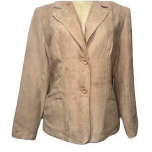 Tan Linen-Blend Blazer by Kim Rogers